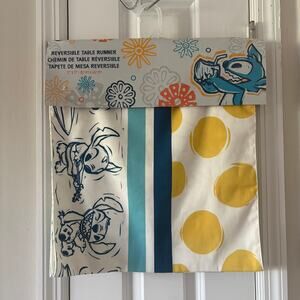 Disney Parks Stitch Reversible Table Runner 72” X 17"